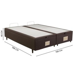 Base Cama Box Baú Herval Queen Idea, 46x158x198 cm, Marrom