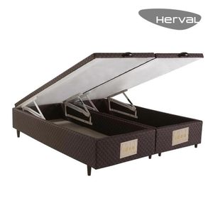 Base Cama Box Baú Herval Queen Idea, 46x158x198 cm, Marrom