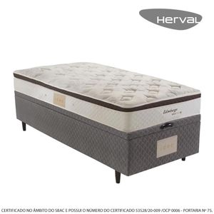Cama Box Baú Solteiro Herval Edimburgo, 71x88x188 cm, Molas Maxspring