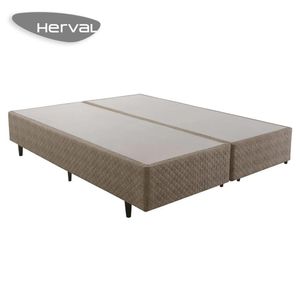 Base Cama Box Herval Queen Idea, Veludo Palha, 39 x 158 x 198 cm