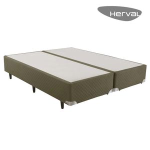 Base Cama Box Herval King Suede, 39x193x203 cm, Verde