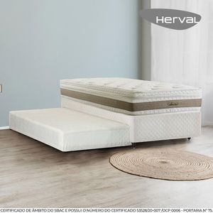 Bicama Box Solteirão com Cama Auxiliar Herval Amore, Molas Ensacadas, 60x96x203 cm