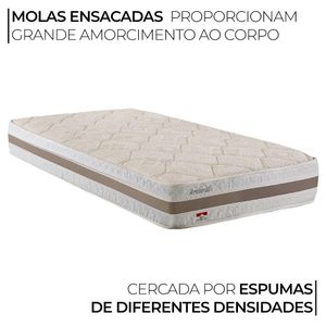 Bicama Solteiro com Cama Auxiliar Herval Amsterdã, Molas Ensacadas, 54x88x188 cm