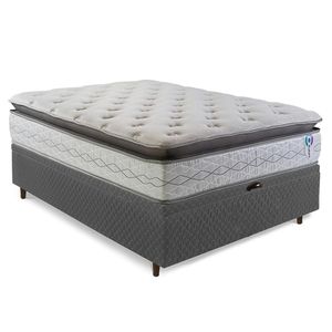 Cama Box Baú Herval Casal Adapt, 80x138x188 cm, Molas Ensacadas