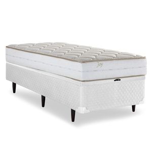 Cama Box Baú Herval Solteiro Joy Espuma, 74x88x188 cm, Colchão Composto