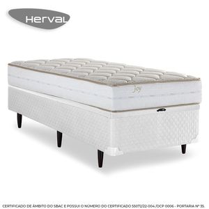 Cama Box Baú Herval Solteiro Joy Espuma, 74x88x188 cm, Colchão Composto