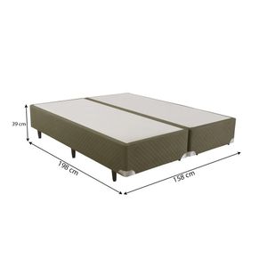 Base Cama Box Herval Queen Suede, 39x158x198 cm, Verde