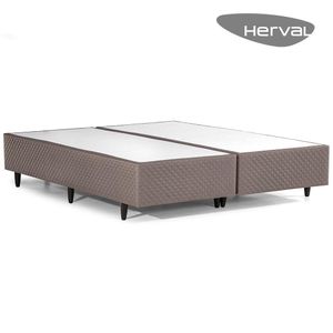 Base Cama Box Herval Queen Lucca, 39x158x198 cm, Marrom Claro