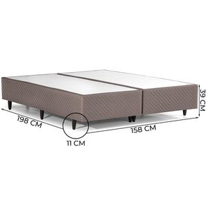 Base Cama Box Herval Queen Lucca, 39x158x198 cm, Marrom Claro