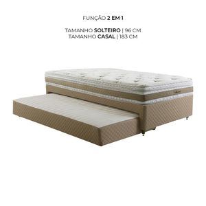 Bicama Box Solteirão com Cama Auxiliar Herval Amore, Molas Ensacadas, 60x96x203 cm