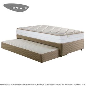 Bicama Solteiro Herval Joy Suede, 60x88x188 cm, Colchão Composto