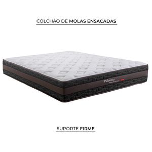 Cama Box Baú Casal Herval Palermo, 74x138x188 cm, Molas Ensacadas, Marrom