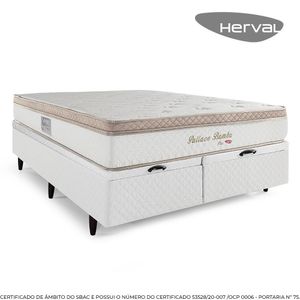 Cama Box Baú King Herval Pallace Bambu, Molas Ensacadas, 78x193x203 cm