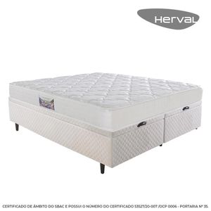 Cama Box Baú  King Herval New, Espuma D45, 71x193x203 cm, Espuma D45