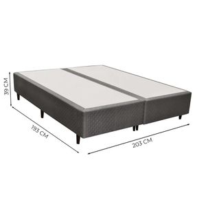Base Cama Box Herval King Idea, 39x193x203 cm, Cinza Black
