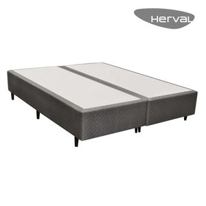 Base Cama Box Herval King Idea, 39x193x203 cm, Cinza Black