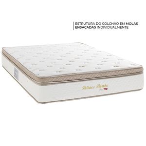 Cama Box Baú Queen Herval Pallace Bambu, 78x158x198 cm, Molas Ensacadas, Marrom