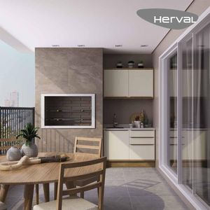 Cozinha Pequena Modulada Herval Ten, 100% MDF, 120 cm