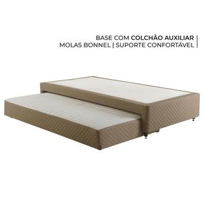Bicama de Solteiro com Cama Auxiliar Herval Lucca, Molas Ensacadas, 66x88x188 cm