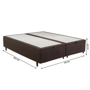 Base Cama Box Baú Herval King Vivere, 46x193x203 cm, Marrom