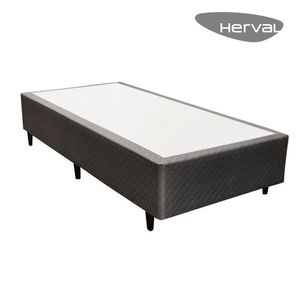 Base Cama Box Herval Solteiro Idea, 39x88x188 cm, Black Cinza