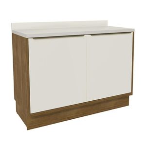 Balcão de Cozinha Grande com Tampo Herval Ten, 100% MDF, 2 Portas 120 cm