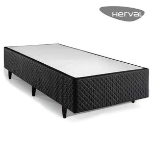 Base Cama Box Herval Solteiro Idea, 39x88x188 cm, Preto