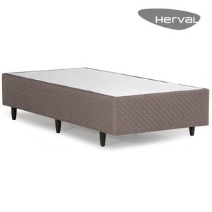 Base Cama Box Herval Solteiro Lucca, 39x96x203 cm, Marrom Claro