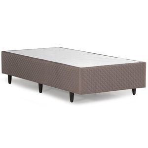 Base Cama Box Herval Solteiro Lucca, 39x96x203 cm, Marrom Claro