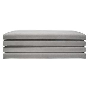 Cabeceira Modulada Solteiro Herval, 5x58x98 cm, Veludo Cinza