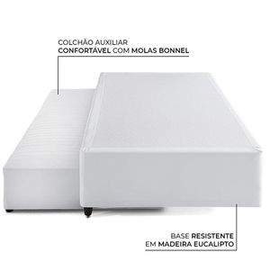 Bicama Box Solteirão com Cama Auxiliar Molas Herval Anis, Sem Colchão, 32x96x203 cm
