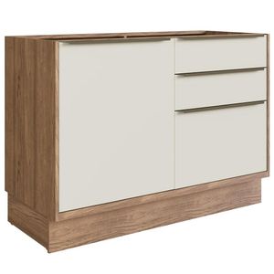 Balcão de Cozinha de Madeira MDF 100% Herval Ten, 1 Porta 3 Gavetas 120 cm