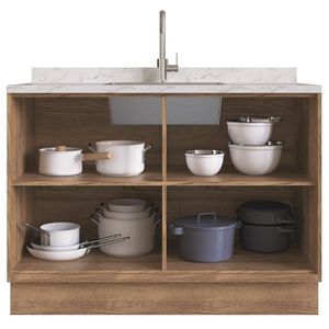 Balcão de Cozinha Grande Herval Ten, 100% MDF, 2 Portas 120 cm