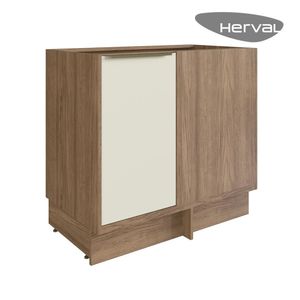 Balcão de Canto Reto de Cozinha Herval Ten, 100% MDF com 1 Porta 92 cm