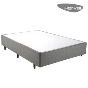 Base Cama Box Herval Casal Meditare, 39x138x188 cm, Cinza