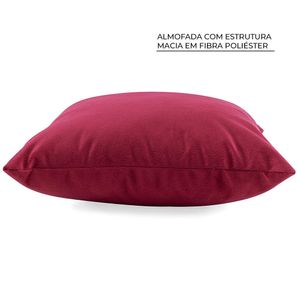 Almofada Herval Capri, 40x40, Veludo Animale Vermelho