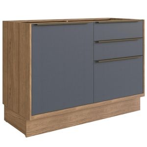 Balcão de Cozinha de Madeira MDF 100% Herval Ten, 1 Porta 3 Gavetas e 120 cm
