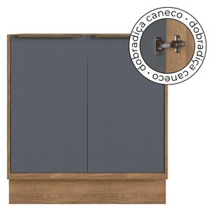 Balcão de Cozinha de Madeira MDF 100% Herval Ten, 2 Portas 80 cm