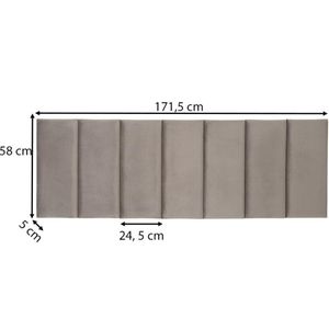 Cabeceira Modulada Queen Herval, 5x58x171cm, Veludo Molhado Bege