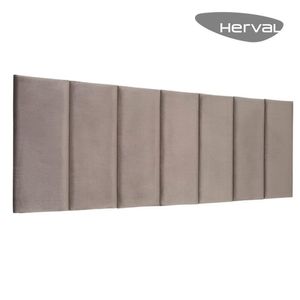 Cabeceira Modulada Queen Herval, 5x58x171cm, Veludo Molhado Bege