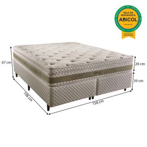 Cama Box Herval Queen Amore, 67x158x198 cm, Molas Ensacadas