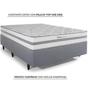 Cama Box Herval Casal Chester, 63x138x188 cm, Molas Maxspring