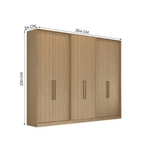 Guarda-Roupa Casal Édez Genera, 6 Portas, Cedro