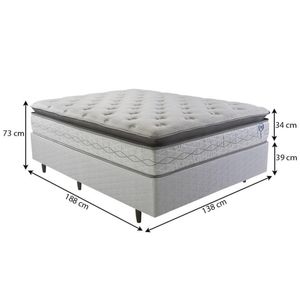 Cama Box Herval Casal Adapt, 73x138x188 cm, Molas Ensacadas