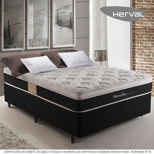 Cama Box Herval Casal Marselha, 64x138x188 cm, Molas Maxspring