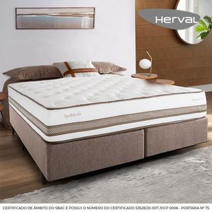 Cama Box Herval Queen Spettácolo, 74x158x198 cm, Molas Ensacadas