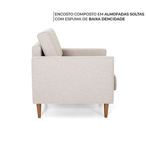 Kit Poltrona Decorativa Desmontável 2 Peças Herval Spirit, Linho Café com Leite