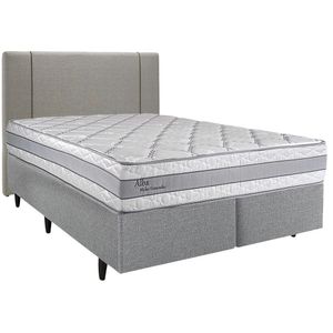 Cama Box com Cabeceira Herval Queen Alba, 65x158x198 cm, Molas Ensacadas