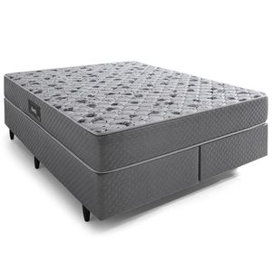 Cama Box Herval Queen Black Espuma, 64x158x198 cm, Colchão Composto
