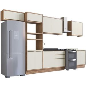 Cozinha Modulada 100% MDF Herval Ten, 7 Peças com Tampo, 350 cm